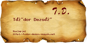 Tódor Dezső névjegykártya